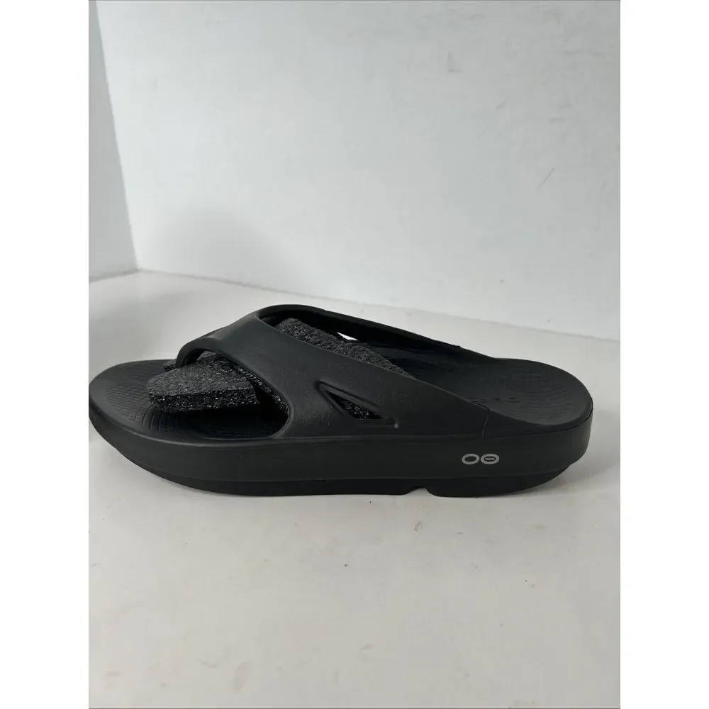 Oofos Black Size 11 Thong Sandals Recovery Rubber Women Slip On Men 9‎ Unisex